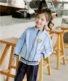 冬季女中小學(xué)生服裝帶拉鏈（淺藍(lán)）
