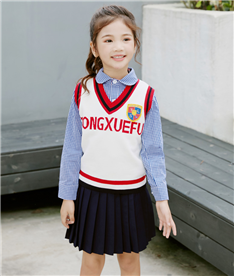 冬季女中小學(xué)生禮服（淺藍(lán)白）